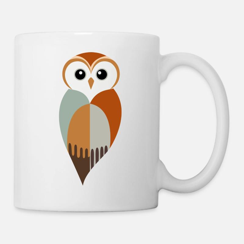 Hibou stylisé - Mug blanc - blanc