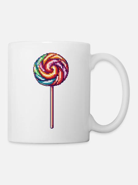 Lollipop Pixel Symbol - Tasse - Weiß