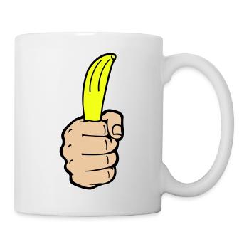 Banane à la main - Mug blanc - blanc - Droite