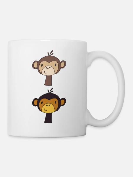 affenfreunde - Tasse - Weiß