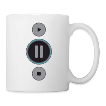 Musik Play Pause Stop Knöpfe Auszeit Geschenk Ruhe - Tasse - Weiß - Rechts