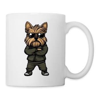 Yorkshire Tier Hund Comic - Tasse - Weiß - Rechts