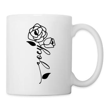 Zoey Name Vorname Namensblume - Tasse - Weiß - Rechts