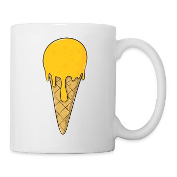 Eis | Gelb Orange Eiscreme | IceCream - Tasse - Weiß - Rechts
