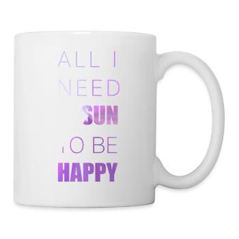 All I need is SUN to be happy purple design - Mug - white - Right
