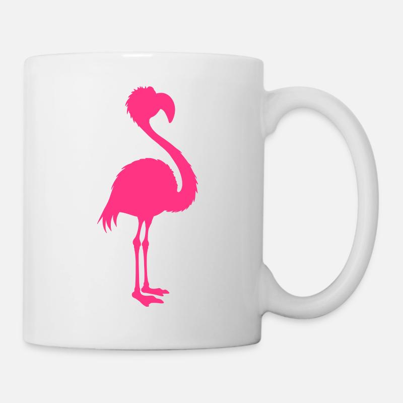 flamant rose vector silhouette costume oiseau - Mug blanc - blanc