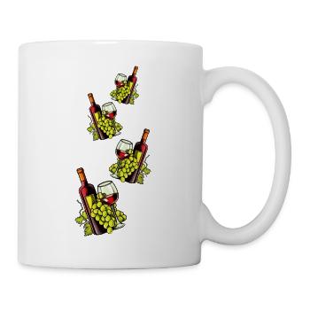 Wine Glass Grapes Wine - Mug - white - Right