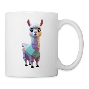 Süßes Polygon-Lama Alpaka - Tasse - Weiß - Rechts