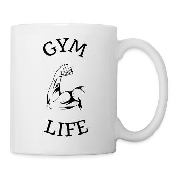 Thème d’haltérophilie à main forte - Mug blanc - blanc - Droite