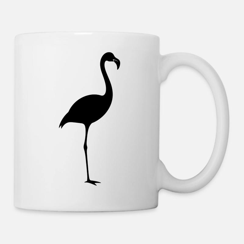 Silhouette élégante de flamant rose - Mug blanc - blanc