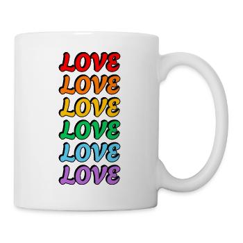 Liebe 6 Regenbogenfarben Gay Pride - Tasse - Weiß - Rechts