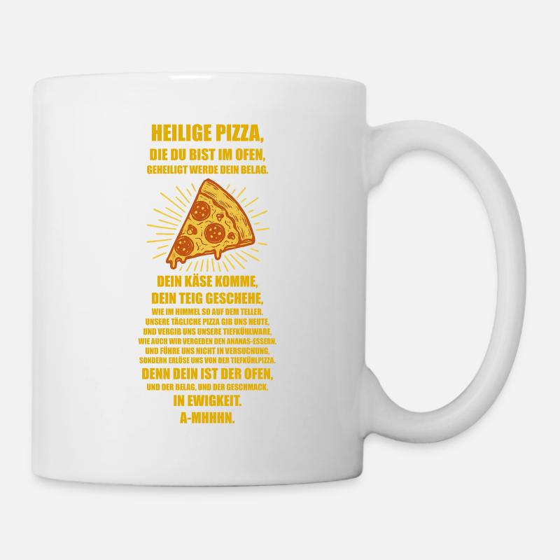 Kirche der Heiligen Pizza 🍕 - das Gebet - Tasse - Weiß