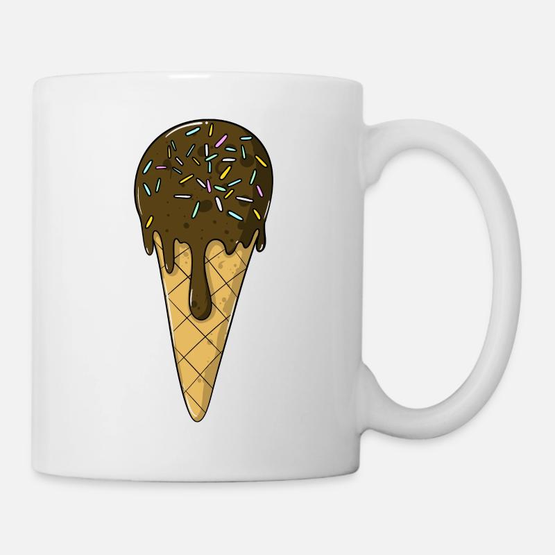 Eis | Schoko Eiscreme mit Streusel | Icecream - Tasse - Weiß