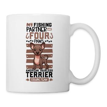 Pêche et terriers américains sans poils - Mug blanc - blanc - Droite