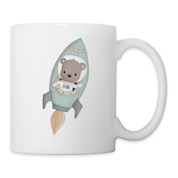 little cute bear as an astronaut - Mug - white - Right