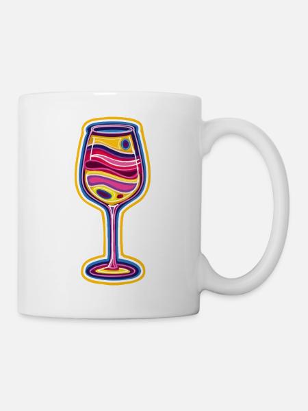 Weinglas Bunt Wein - Tasse - Weiß