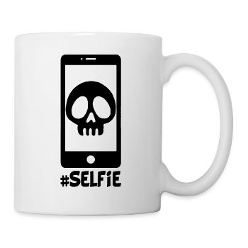 Selfie of a black skull - Mug - white - Right