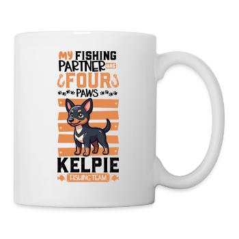 Fishing and Australian Kelpie - Mug - white - Right