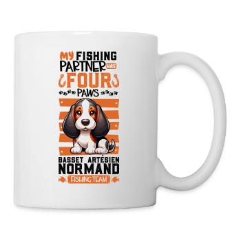 Fishing and Basset Artésien Normand - Mug - white - Right