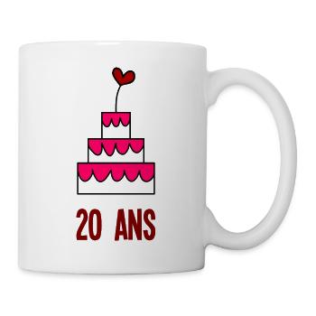 20. 20th ANNIVERSARY. 20 YEARS ANNIVERSARY. 20 YEARS. - Mug - white - Right