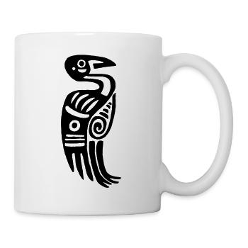 Black Tribal Bird - Mug - white - Right