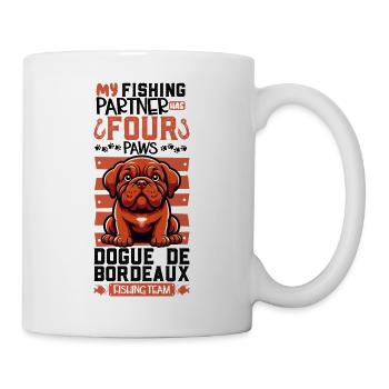 Angeln und Bordeauxdogge - Tasse - Weiß - Rechts