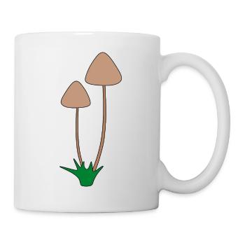 Minimalist Mushroom Botanical Illustration - Mug - white - Right