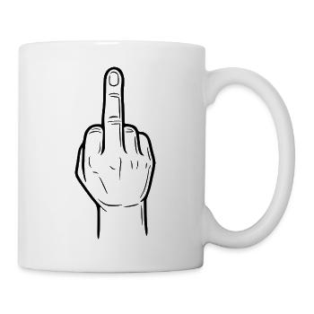 Middle Finger Hand Sign – Fuck You Symbol - Mug - white - Right