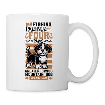 Pêche et grand bouvier suisse - Mug blanc - blanc - Droite