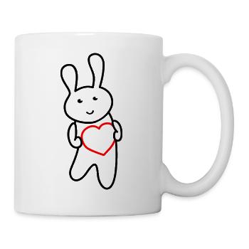 Häschen mit Herz: Liebe & Niedlichkeit - Tasse - Weiß - Rechts
