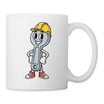 Techniker Cartoon Schraubenschlüssel Humor Mechaniker - Tasse - Weiß - Rechts