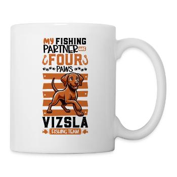 Fishing and Magyar Vizsla - Mug - white - Right