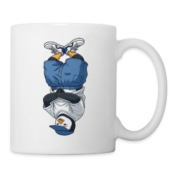 Cool Penguin Dancing Hip Hop Breakdance Headstand - Mug - white - Right