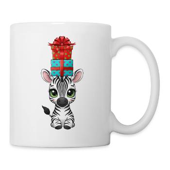 Süß Zebra Comic Weihnachten Balancieren Weihnacht - Tasse - Weiß - Rechts