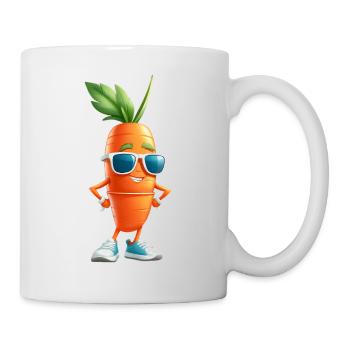 Carrot with sunglasses street style - Mug - white - Right