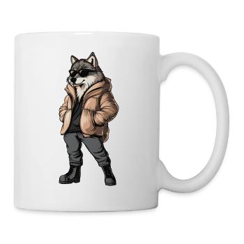 Wolf Cool Winter - Tasse - Weiß - Rechts