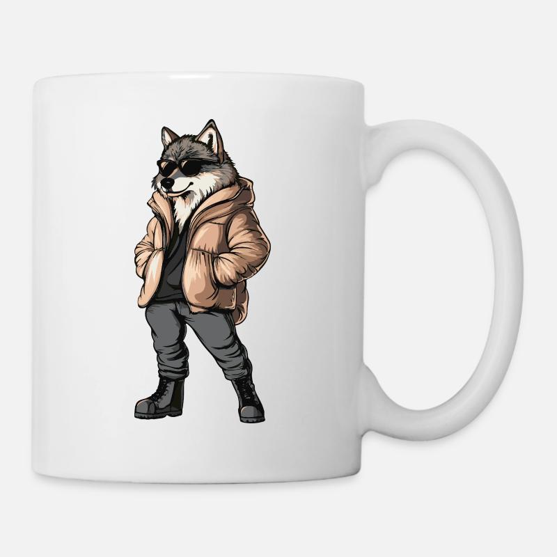 Wolf Cool Winter - Tasse - Weiß