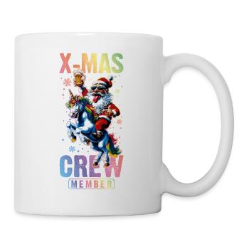 Weihnachts Crew Weihnachtsmann Einhorn - Tasse - Weiß - Rechts