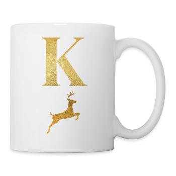 Letter k Golden Deer - Gift Idea - Mug - white - Right