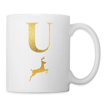 Letter u golden deer - gift idea - Mug - white - Right