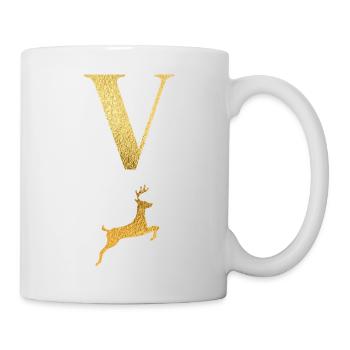 Letter v golden deer - gift idea - Mug - white - Right