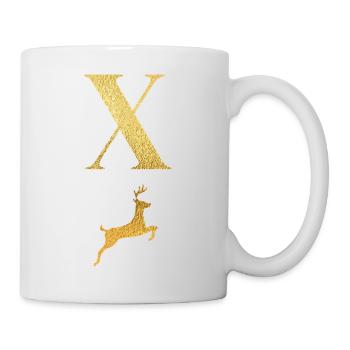 Letter x Golden Deer - Gift Idea - Mug - white - Right