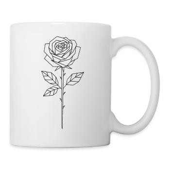Geometric Line Rose - Mug - white - Right