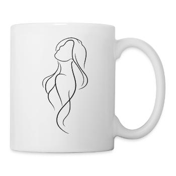 Whispering Silhouette of a Woman in Darkness Night - Mug - white - Right
