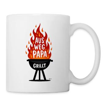 Grillen Grillsaison Papa Am Grill Papa Grillt - Tasse - Weiß - Rechts
