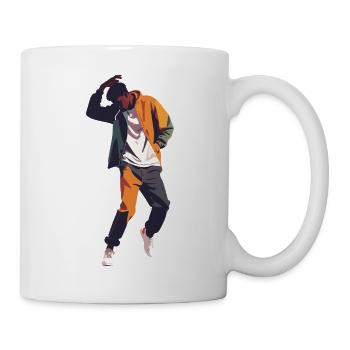 Motif stylé de pose de danse de rue Hip Hop - Mug blanc - blanc - Droite