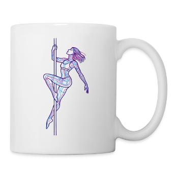Line Art Woman Pole Dance Illustration Gift - Mug - white - Right