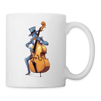 Blue Jazz Bass Master in Top Hat - Mug - white - Right