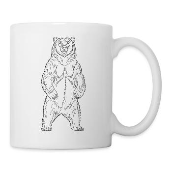 Minimalistische Bär Silhouette Freiheit  - Tasse - Weiß - Rechts