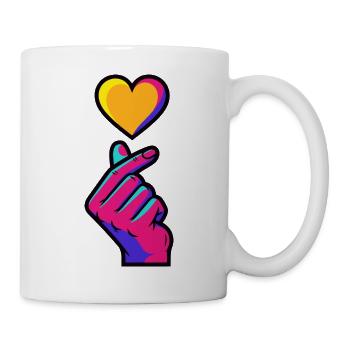 Kpop Koreanische Musik Niedliche Finger Herz Liebe Korea - Tasse - Weiß - Rechts